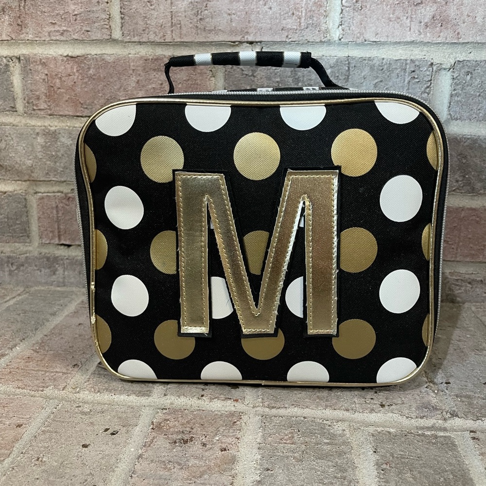 Justice Black and Gold Polka Dot Cosmetic Bag